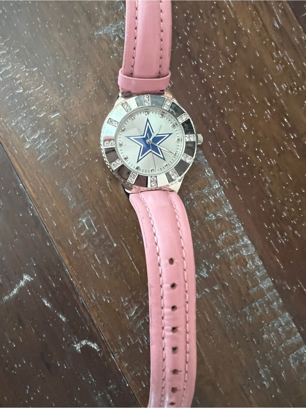 Avon Game Time Dallas Cowboys Watch with Blue Star Dial and Rhinestone Bezel